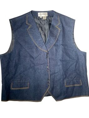 Il Canto Denim Vest in Deep Indigo